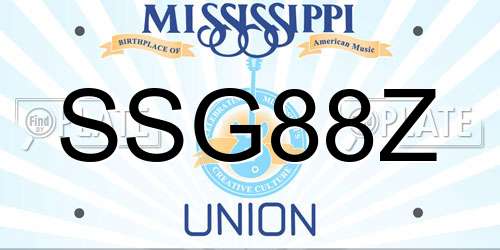 SSG88Z Mississippi License Plate