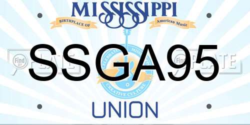 SSGA95 Mississippi License Plate