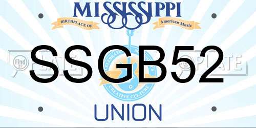 SSGB52 Mississippi License Plate