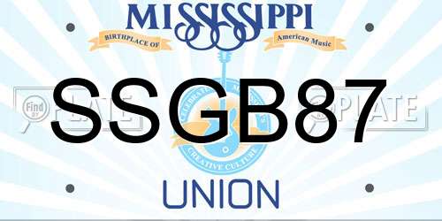 SSGB87 Mississippi License Plate