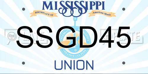 SSGD45 Mississippi License Plate