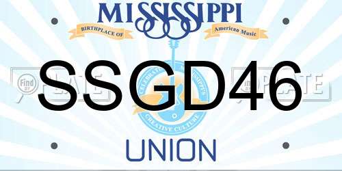 SSGD46 Mississippi License Plate