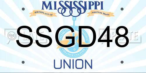 SSGD48 Mississippi License Plate