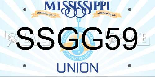 SSGG59 Mississippi License Plate