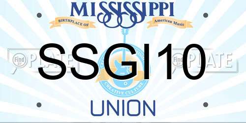 SSGI10 Mississippi License Plate