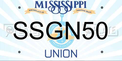SSGN50 Mississippi License Plate