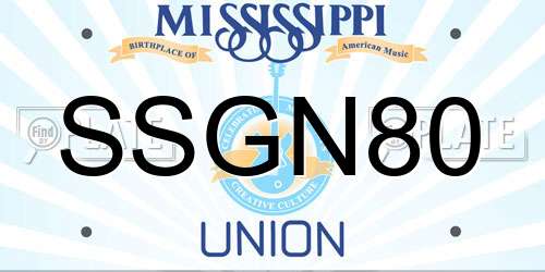 SSGN80 Mississippi License Plate