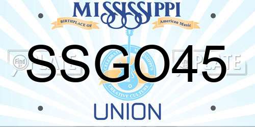 SSGO45 Mississippi License Plate