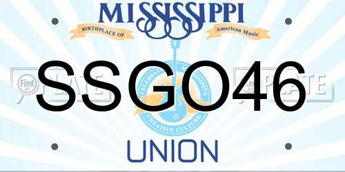 SSGO46 Mississippi License Plate