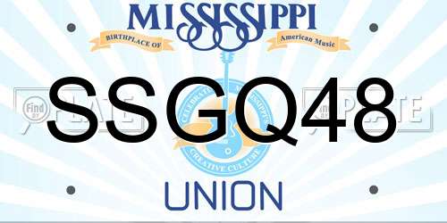 SSGQ48 Mississippi License Plate