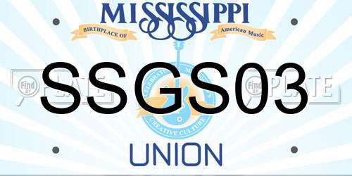 SSGS03 Mississippi License Plate