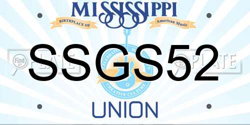 SSGS52 Mississippi License Plate