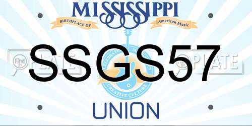 SSGS57 Mississippi License Plate