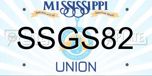 SSGS82 Mississippi License Plate