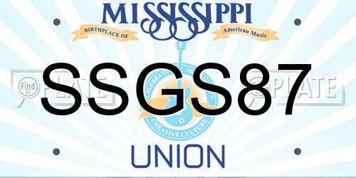 SSGS87 Mississippi License Plate
