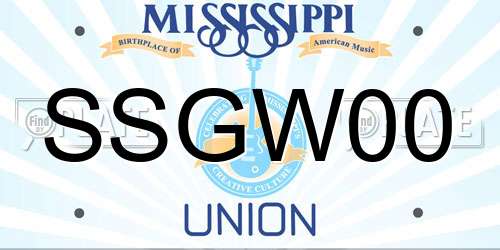 SSGW00 Mississippi License Plate