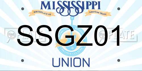 SSGZ01 Mississippi License Plate