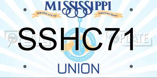 SSHC71 Mississippi License Plate
