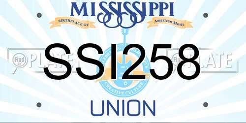 SSI258 Mississippi License Plate