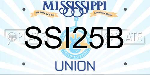 SSI25B Mississippi License Plate