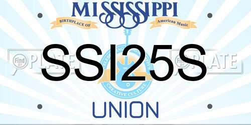 SSI25S Mississippi License Plate