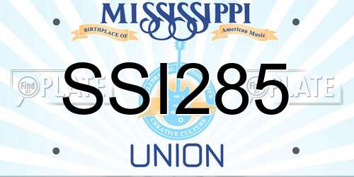 SSI285 Mississippi License Plate