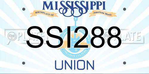 SSI288 Mississippi License Plate