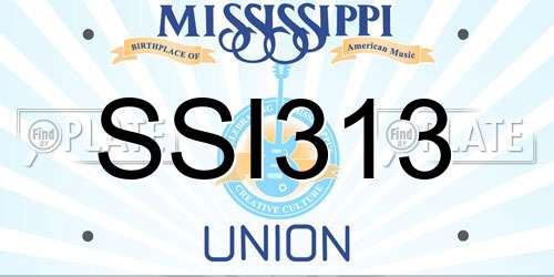 SSI313 Mississippi License Plate