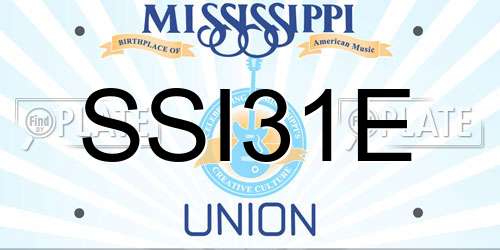 SSI31E Mississippi License Plate
