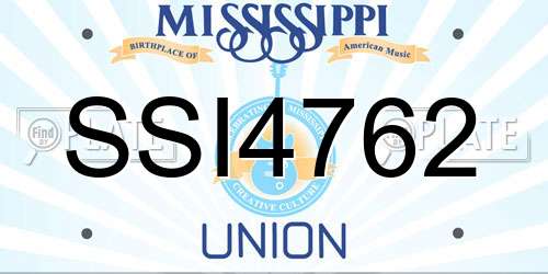 SSI4762 Mississippi License Plate
