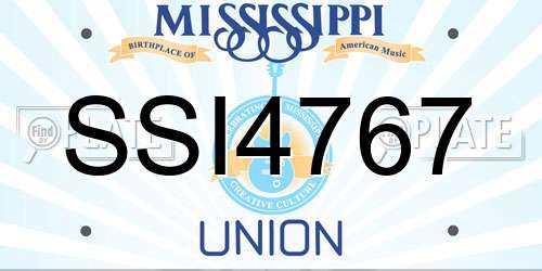 SSI4767 Mississippi License Plate