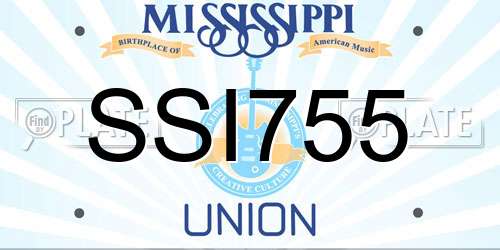 SSI755 Mississippi License Plate