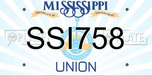 SSI758 Mississippi License Plate