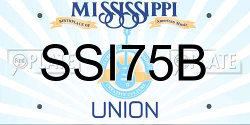 SSI75B Mississippi License Plate
