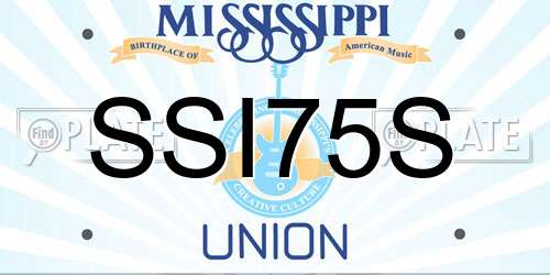 SSI75S Mississippi License Plate