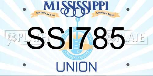 SSI785 Mississippi License Plate