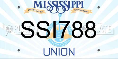 SSI788 Mississippi License Plate