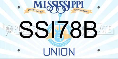 SSI78B Mississippi License Plate