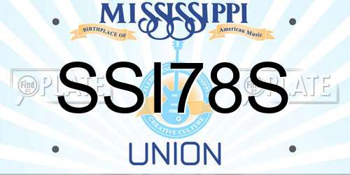 SSI78S Mississippi License Plate