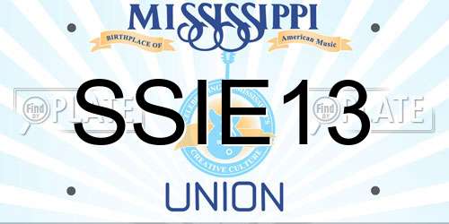 SSIE13 Mississippi License Plate