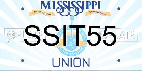 SSIT55 Mississippi License Plate