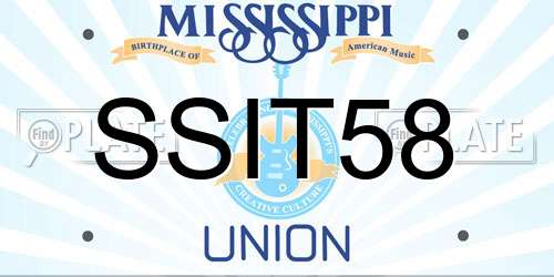 SSIT58 Mississippi License Plate