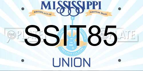 SSIT85 Mississippi License Plate