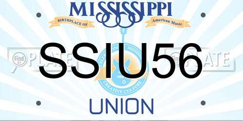 SSIU56 Mississippi License Plate