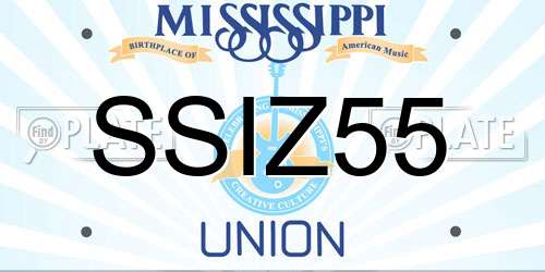 SSIZ55 Mississippi License Plate
