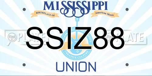 SSIZ88 Mississippi License Plate