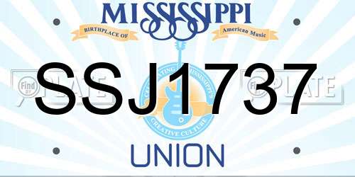 SSJ1737 Mississippi License Plate