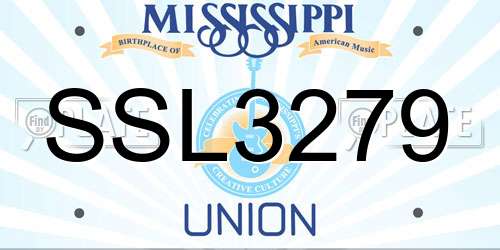 SSL3279 Mississippi License Plate