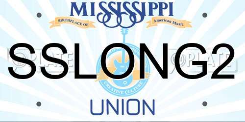 SSLONG2 Mississippi License Plate