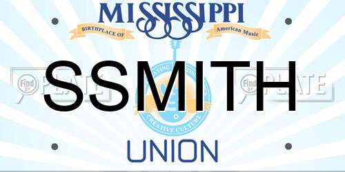 SSMITH Mississippi License Plate